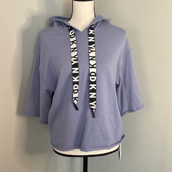 Dkny Tops - DKNY Sport Purple Blue Cropped Athletic Hoodie NWT